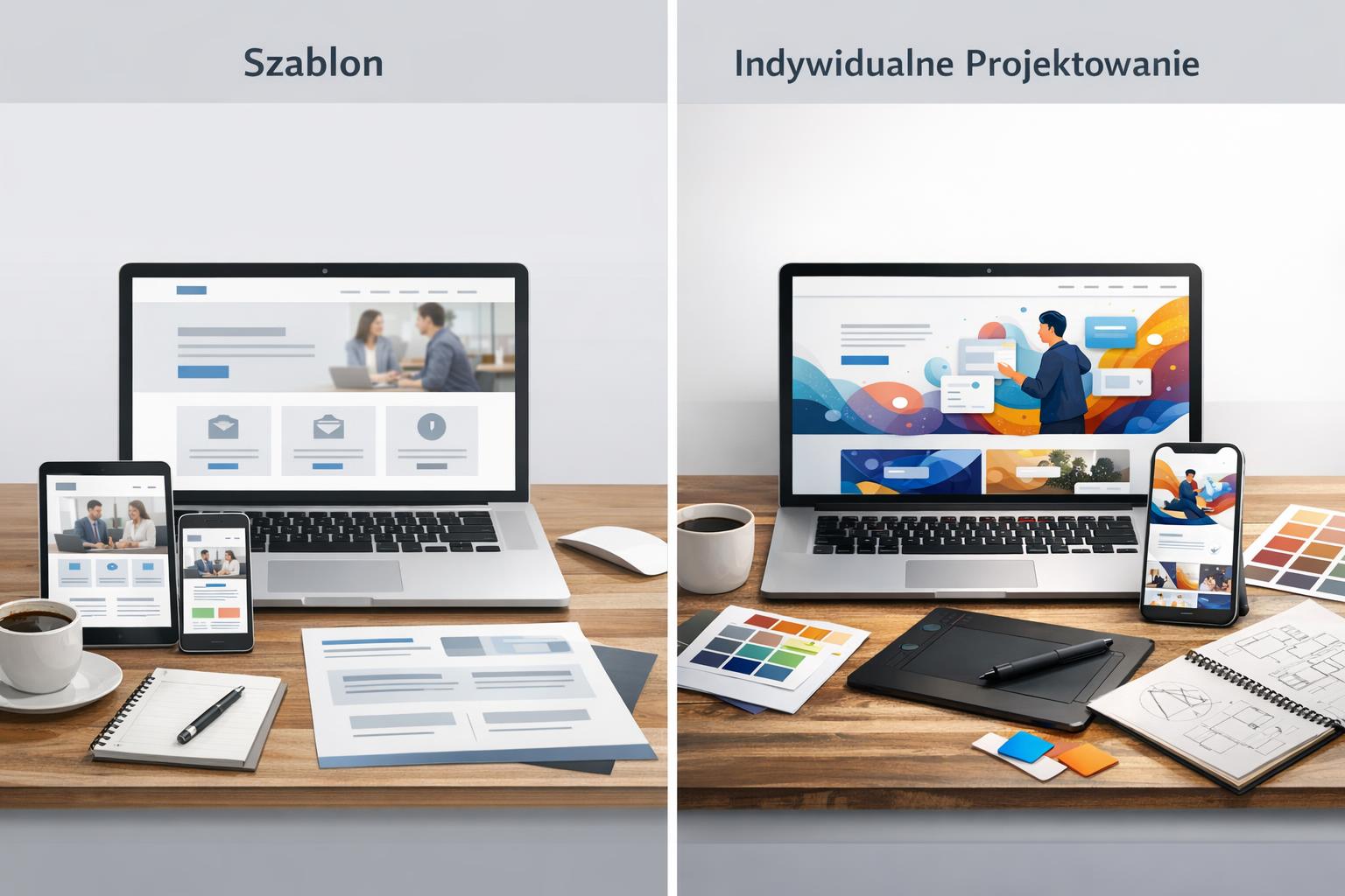 porównanie: szablon vs indywidualne projektowanie strony internetowej